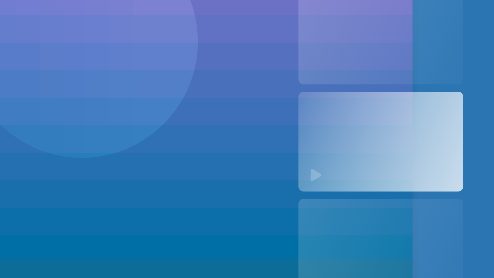 Photo of abstract architecture behind a purple overlay with a play button